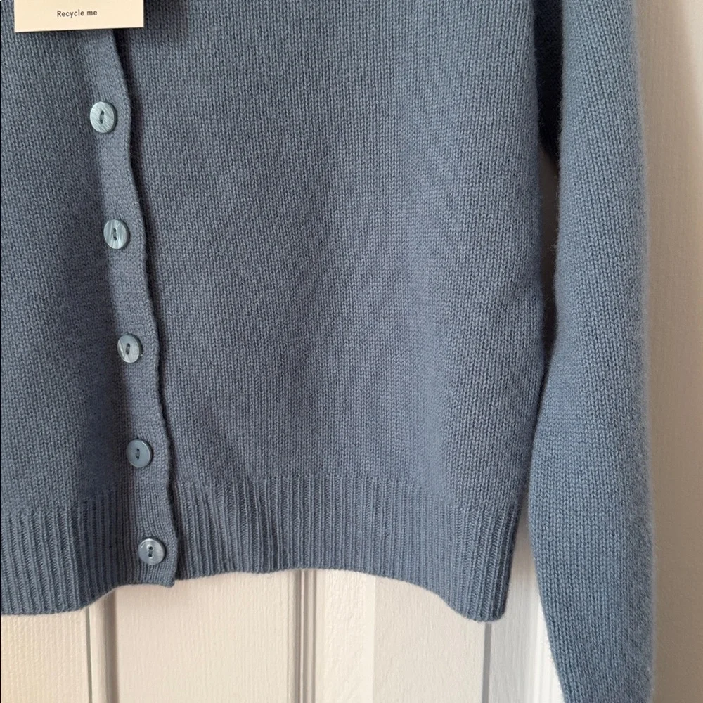 NWT Reformation Clara Cashmere Cardigan in XS - Bayou blue - Picture 3 of 7